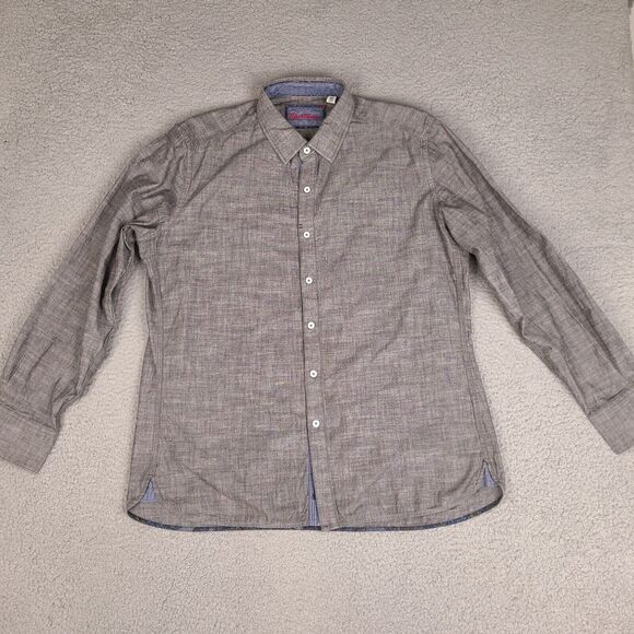 Robert Graham‎ Shirt Mens XL Gray Classic Fit Button Down Long Sleeve Designer - Picture 1 of 16